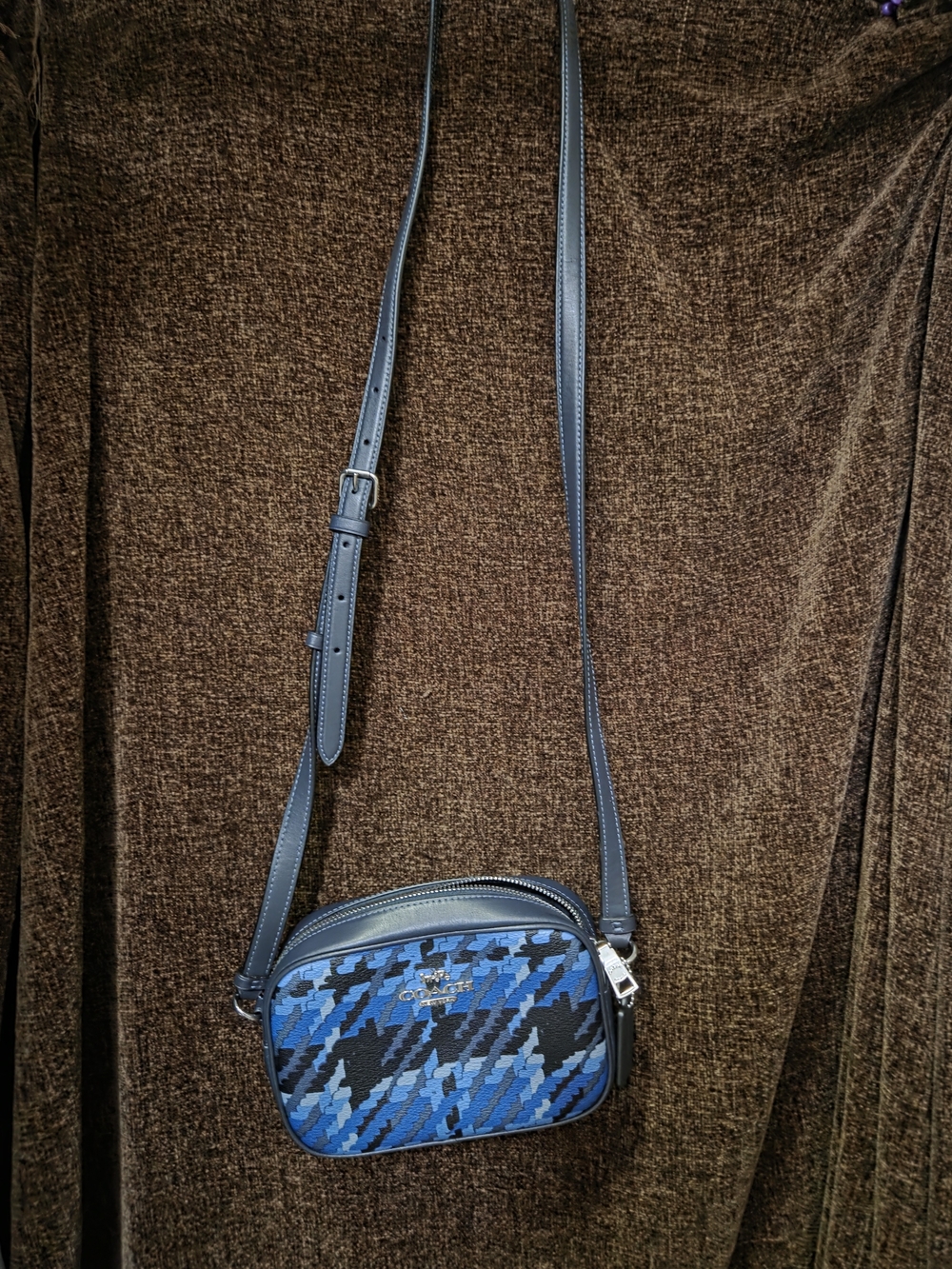 Blue Patterned Crossbody Bag for Women